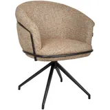 Belluti Armlehnstuhl, Schwarz, Terracotta, Metall, Textil, Drehkreuz, 65x80.5x65 cm, Sitzfläche 360° drehbar, automatische Rückholfunktion, Stoffauswahl, Esszimmer, Stühle, Esszimmerstühle, Armlehnenstühle