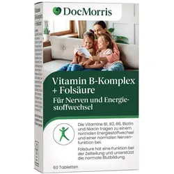 DocMorris Vitamin B Komplex + Folsäure - Für Energie, Nerven & weniger Müdigkeit, 60 St
