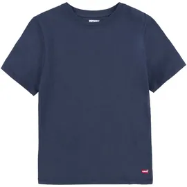 Levi's T-Shirt LEVI'S KIDS "2PK CREW NECK TEE", Jungen, Gr. S (122/128), blau (marineblau), Jersey, Graumeliert (Obermaterial): 60% Baumwolle, 40% Polyester. Obermaterial: 100% Baumwolle, Basic, Rundhals, Shirts T-Shirt, for BOYS
