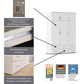 Rauch Kemi 136 x 194 x 53 cm weiß mit Spiegel