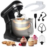 JAP Küchenmaschine MasterMix - Knetmaschine - 3in1 Food Processor - Rührgerät - Teigmaschine - mit einem Schneebesen - Schwarz