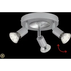 BRILONER LEUCHTEN LED Deckenleuchte "RAY", silber, Lampen