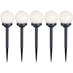 5er Set LED Außen Solar Lampen Kugel Design Erd Spieß Steck Leuchten Garten Weg Beleuchtung