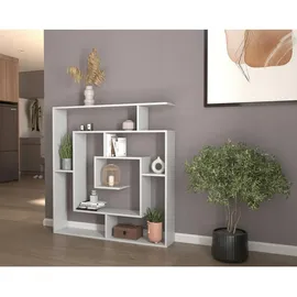 matkam Bücheregal 125 x 129 x 21 cm Weiß