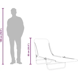 vidaXL Klappliege 182 x 56 x 24,5 cm grau 2 St.