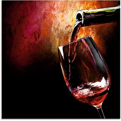 Artland Glasbild Wein – Rotwein, Getränke (1 St), in verschiedenen Größen rot 20 cm x 20 cm