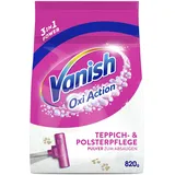 Vanish Oxi Action Polster- und Teppichreiniger Pulver – 1 x 820 g - Großflächen Reinigungsmittel für Teppiche und Polster gegen Schmutz, schlechten Geruch und Staub
