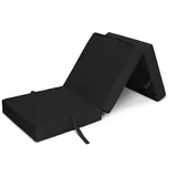 Loft 25 Klappmatratze | Gästematratze mit FaserFüllung | Wasserfest 3-teilige Faltmatratze,Polyester Stoff, Klappbar, Faltbare Kamping Bett | Innen & Outdoor Futon Sofa mit Tragegriff (Black)