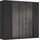 Rauch Drehtürenschrank SKAT SHINE 251 x 223 x 63 cm Schwarz