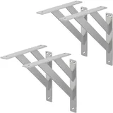 ML-Design 4 Stück Regalhalterung 24 x 24 cm Silber Aluminium Schwebende