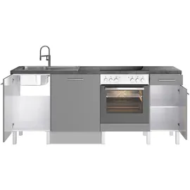 OPTIFIT Küchenzeile Lilly 210 cm grau