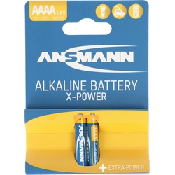 Ansmann AAAA Alkaline Batterie LR61 AAAA 41,5 x 8,3mm im 2er Pack (2 Stk., AAAA), Batterien + Akkus