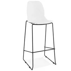 Barhocker Metall Kunststoff | Stapelbarer Barstuhl mit Rückenlehne | Industrie Design Sitzmöbel für Innen und Außen | Industriestil | Kadima Design