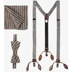 Hosenträger CINQUE, Damen, schwarz, Leinen, gestreift, meliert, elegant, Hosenträger, mit Streifen-Muster