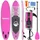 SereneLife SUP Board Set Aufblasbar 320 x 80 x 15 cm rosa