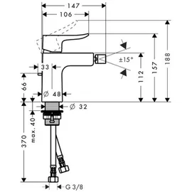 Hansgrohe Metris Einhebel-Bidetmischer Chrom 31280000