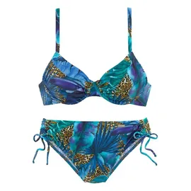 LASCANA Bügel-Bikini Damen blau-bedruckt Gr.40 Cup E
