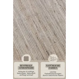 HANSE HOME "Dhaka Juteteppich", grau (grau,braun), B:80cm H:5mm L:150cm, Jute, Teppiche, Teppich, Läufer, handgewebt, Jute, Wolle, Natur, Wohnzimmer, Flur, Klassisch