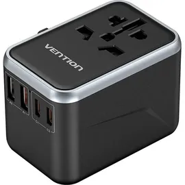 Vention Wandladegerät Vention FJFB0 Universal GaN 2x USB-C 2x USB Schwarz
