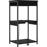 vidaXL Nachttisch mit Ladestation Schwarze Eiche Holzwerkstoff