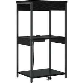 vidaXL Nachttisch mit Ladestation Schwarze Eiche Holzwerkstoff