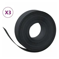vidaXL Rasenkanten 3 Stk. Schwarz 10 m 15 cm Polyethylen