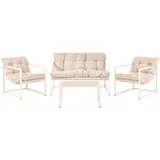Beliani Lounge Set mit Tisch 4-sitzer GARDA Metall Beige