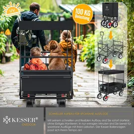 Kesser Bollerwagen mit Dach schwarz