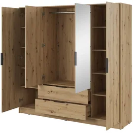 masseno Drehtürenschrank CATERINA 206 x 200 x 51 cm Braun