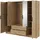 masseno Drehtürenschrank CATERINA 206 x 200 x 51 cm Braun