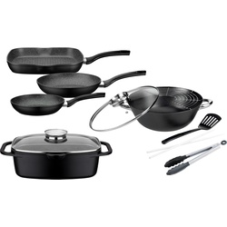 Topf-Set GSW "Gourmet Granit" Töpfe Gr. +, schwarz Topfsets Topf Induktion