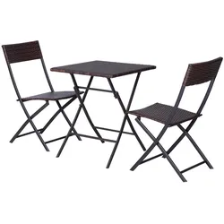 Outsunny Gartenmöbel-Set Metall, PE Polyrattan