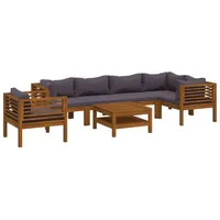 vidaXL Garten-Lounge-Set 7-tlg. grau Akazie