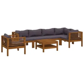 vidaXL Garten-Lounge-Set 7-tlg. grau Akazie