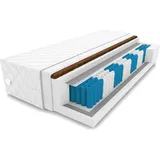 9 Zonen Matratze MED+ Natural 90 x 190 x 19 cm Taschenfederkern | Rollmatratze mit waschbarem Bezug und Kokosmatte | H3 / H4