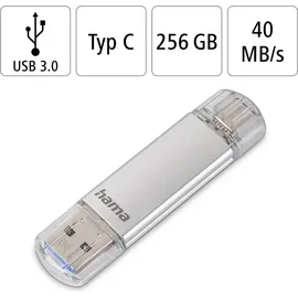 Hama FlashPen C-Laeta 256 GB silber USB-C 3.1