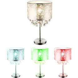 Tisch Leuchte Steh Lampe Dimmer Fernbedienung Strahler Kristalle im Set inkl. RGB LED Leuchtmittel