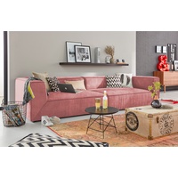 Big-Sofa TOM TAILOR HOME "BIG CUBE" Sofas Gr. B/H/T: 240 cm x 66 cm x 122 cm, Samtstoff TSV, ohne Sitztiefenverstellung, rosa (blossom tsv 37) XXL Sofas