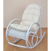 Home Affaire Schaukelstuhl HOME AFFAIRE Rattan 60 x 100 x 116 cm Weiß mit Kissen