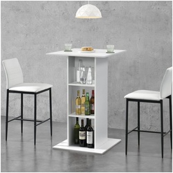 en.casa Bartisch (nur Tisch), Visby Bartheke 110x70x70cm Weiß weiß