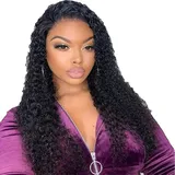 YesJYas Perucken Echthaar Lace Front Wig 150% Density 13x4x1 Middle Part Lace Front Wig Pre Plucked Brazilian Virgin Hair With Baby Hair Natural Color For Women 22 Zoll