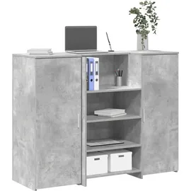 vidaXL Empfangstheke Betongrau 135x50x103,5 cm Holzwerkstoff