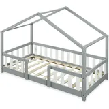 [en.casa] Kinderbett Treviolo 80 x 160 cm Kiefer grau/weiß