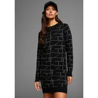 LAURA SCOTT Strickkleid Grafik-Motiv Schwarz 48