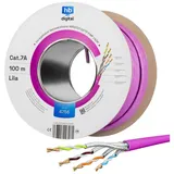HB-Digital CAT 7a Installationskabel Verlegekabel S/FTP AWG23 LSZH Netzwerkkabel, Netzwerkstecker, (10000 cm), Premium Qualität mit Ø 7,7mm. LSZH Halogenfreies Außenmantel lila