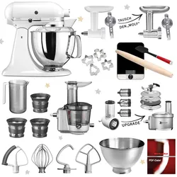 KitchenAid Artisan Küchenmaschine 5KSM175 Mega-Winter-Paket Weiß