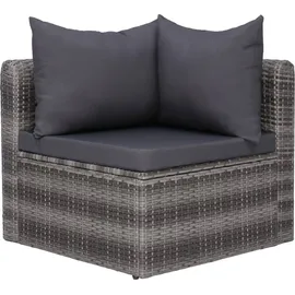 vidaXL Polyrattan Lounge-Set grau inkl. Auflagen 44158