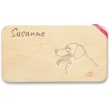 Frühstücksbrettchen Holz Natur - Hunde - Geschenk Hundebesitzer I Retriever Hund Name - 22x12 - Holz - geschenke hundeliebhaber holzbrett hundemama hundefan hundepapa brettchen für