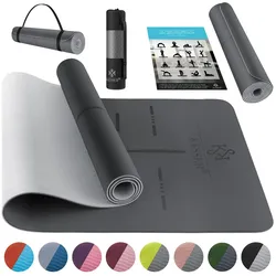 KESSER® Gymnastikmatte mit Tragegurt rutschfest TPE Yogamatte Gepolstert & rutschfest Fitnessmatte , 183 x 61  Trainingsmatte für Fitness Sportmatte, Pilates & Gymnastik Workout extradick
