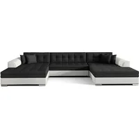 Wohnlandschaft U-Form Vera XXL Sofa mit Schlaffunktion Farbe Inari 100/ Soft 17 - Grau/Weiß